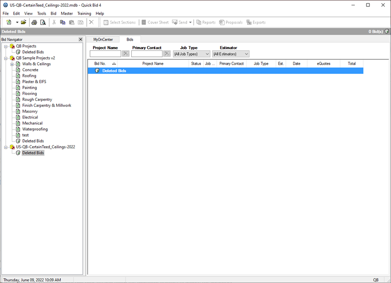 CertainTeed database shown in Bid Navigator