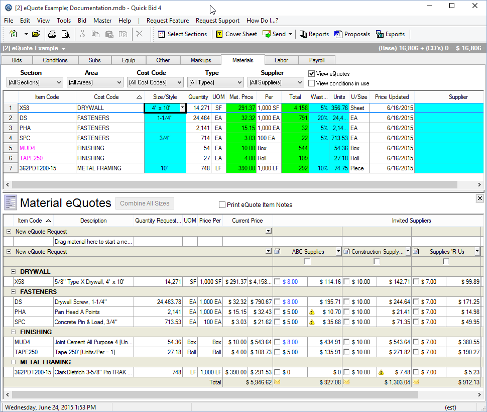 QB - 09.14 Comparing and Awarding eQuotes | On Center Software Support