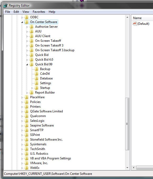 Export entire OCS registry folder