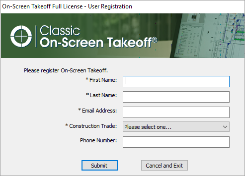 OST Registration Screen