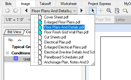 page navigator dropdown when page number and sheet number are hidden