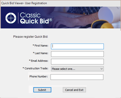 QB Registration Screen 