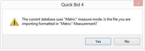 Quantity Survey must match database Unit of Measure